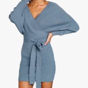 Brand new, never worn blue sweater dress